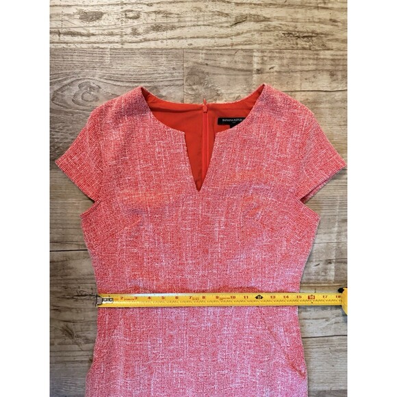 Banana Republic Dress Orange Red Cap Sleeve Tweed Sheath Size 4 EUC - Picture 9 of 10